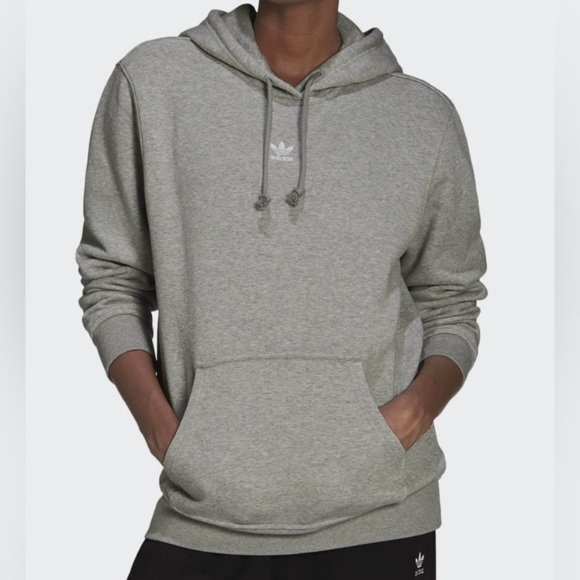 ADIDAS Light Heather Grey Pullover Hoodie Size Small - Picture 6 of 14